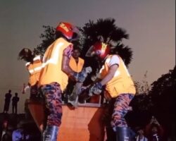 Guy fell into brick-making machine