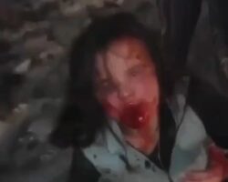 Russian teen girl kicks woman in face