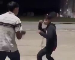 Stabbed in groin during street knife fight