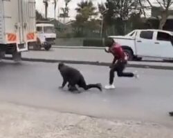 Two thieves beaten by mob