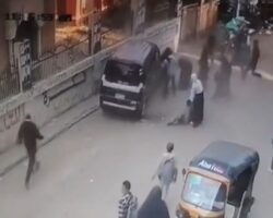 Van ran over group of students