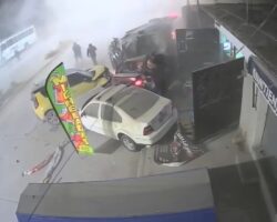 Woman is in wrong place at the wrong time