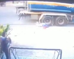 Young man on motorcycle fatally hit by tanker truck