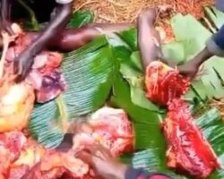 African villagers butcher their rival