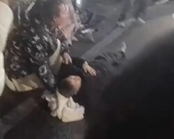 Car driver hits several moped riders