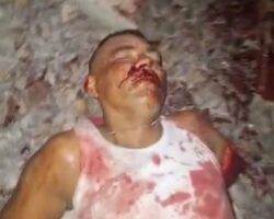 Colombian cyclist after collision with train