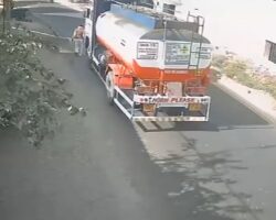 Driver of tanker truck ran over his passenger