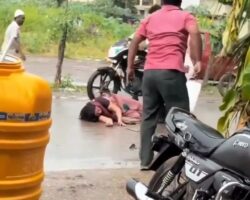 Dude attacks his wife with machete