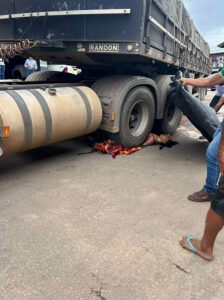 Elderly female cyclist crushed by turning truck
