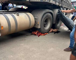 Elderly female cyclist crushed by turning truck
