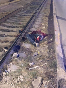 Final moments of life after collision with train