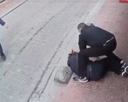 Man being beaten to death on street