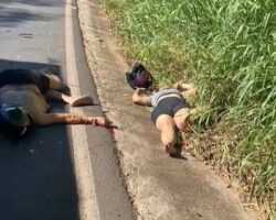 Massacred motorcycle couple