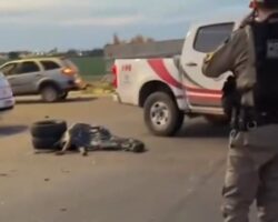 Motorcyclist hit by car and run over by truck