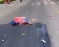 Truck crushes two women on moped