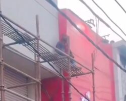Worker electrocuted while working on scaffolding