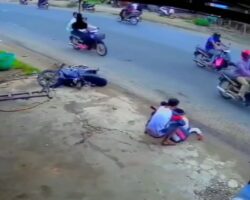 Fatal collision between truck and motorcyclist