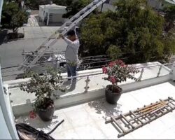 Guy suffers deadly electric shock while working on terrace
