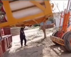 Indian man crushed by shipping container