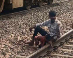 Indian man lost his leg on railway tracks
