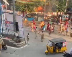 Transgender protesters set themselves on fire