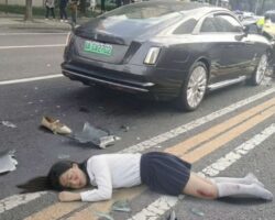 Two female students hit by Rolls-Royce