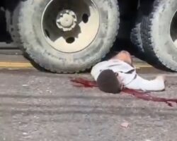 Young motorcyclist dies under wheels of truck