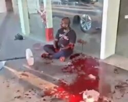 Attacked with machete in front of busy mall in Malaysia
