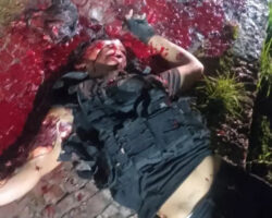 Brazilian gang leader completely shredded by gunfire