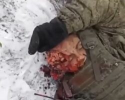 Consequences of Ukrainian drone attack on Russian unit