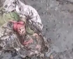 Corpse of executed Ukrainian soldier