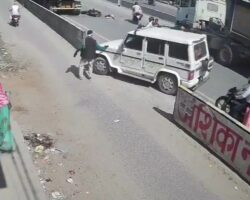 Motorcyclist crushed to death under wheels of truck