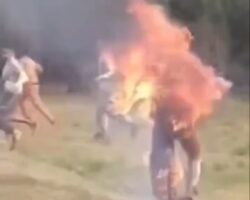 Three men burned alive for murder of pregnant woman