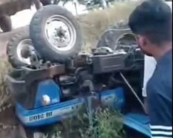 Tractor overturned and crushed driver