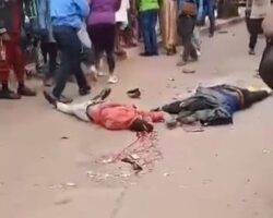 Two men run over and crushed by dump truck