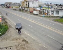 Woman standing at bus stop struck by fast-moving vehicle