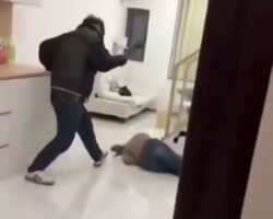 Chinese guy brutally beats his wife over failed investments