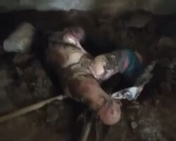 Decomposing and partially buried female body found inside house