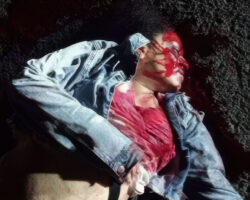 Female victim of traffic accident