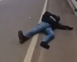 Head-on collision between motorcyclist and car