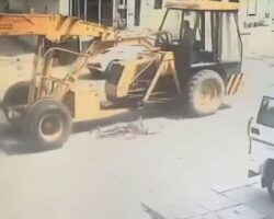 Pedestrian struck and crushed by crane