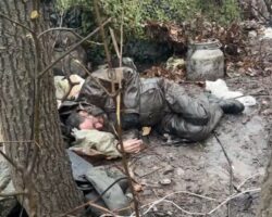 Ruined Russian positions following ukrainian strike