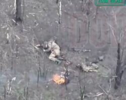 Russian soldier lost his leg in explosion