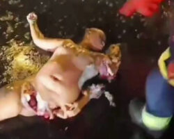 Someone dumped dismembered naked woman on road