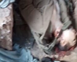 Trench full of dead Russian soldiers