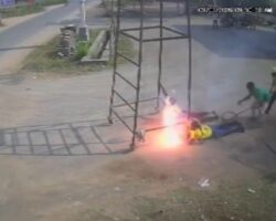 Two workers electrocuted while moving metal structure
