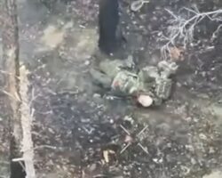 Ukrainian FPV drone strike hits russian soldier
