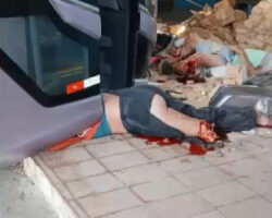 Bloody aftermath of bus accident in state of Bahia