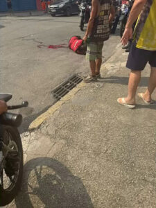 Chased down and shot by attacker on bicycle