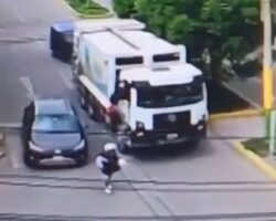Elderly woman killed by garbage truck on pedestrian crossing